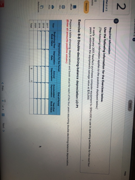 Solved Part 2 Of 2 Exercise 8 8 Double Declining Balance Chegg Solved Part 2 Of 2 Exercise 8 8 Double Declining Balance Chegg