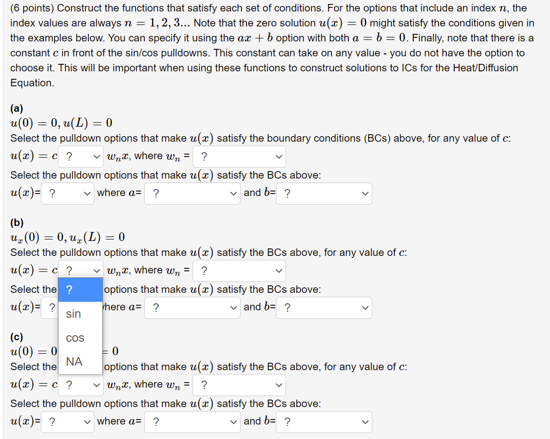 6 Points Construct The Functions That Satisfy Ea Chegg Com