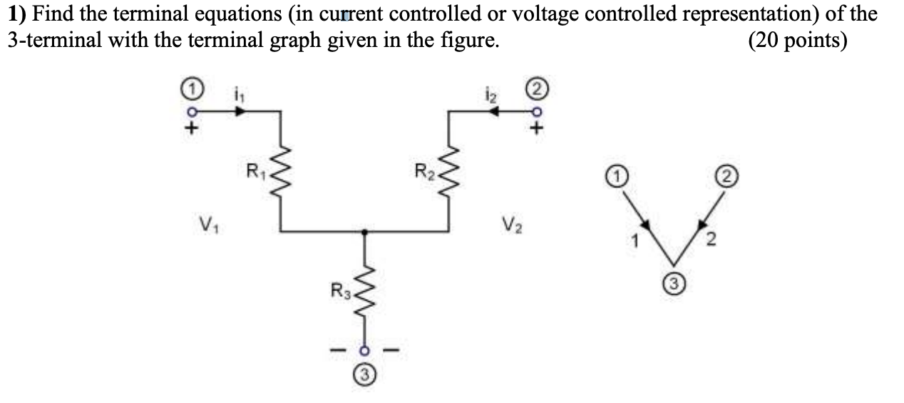 Solved Find the terminal equations (in current controlled or | Chegg.com