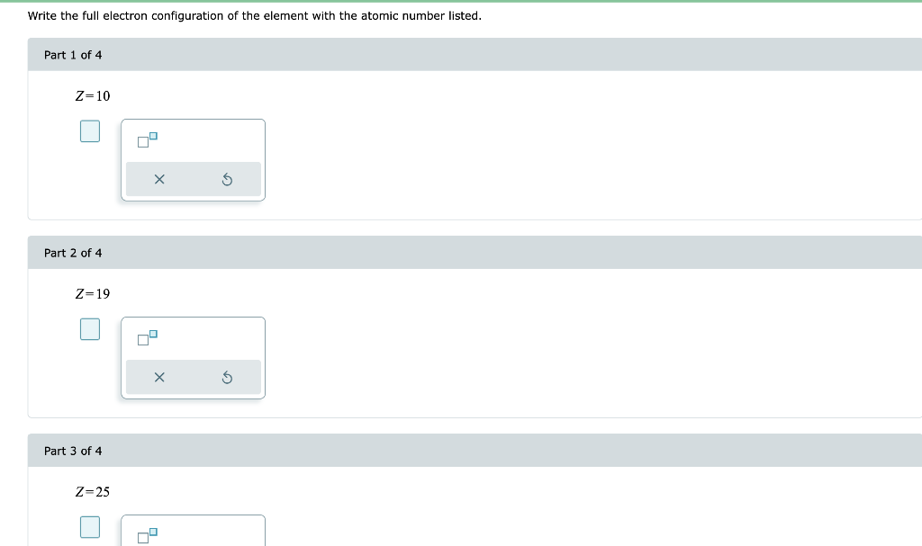 Solved Write the full electron configuration of the element | Chegg.com