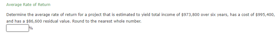 Solved Average Rate of Return Determine the average rate of | Chegg.com