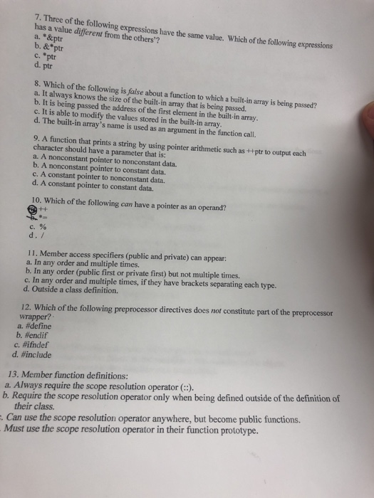 which of the following expressions