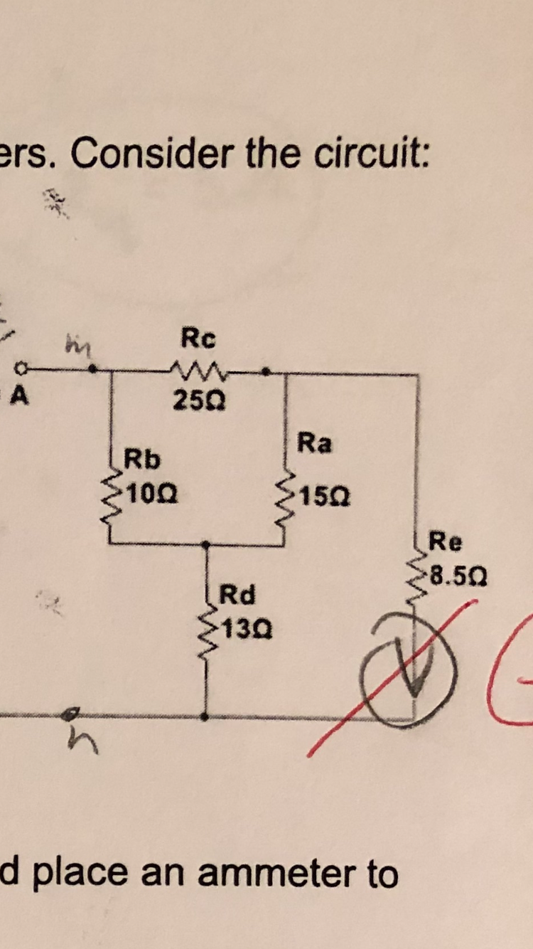 Solved ers. Consider the circuit: Rc AT 250 Ra Rb 3100 Re | Chegg.com