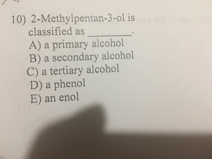 is 3 methylpentan 2 ol a tertiary alcohol