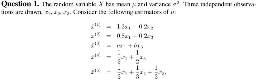 Solved Question 1 The Random Variable X Has Mean µ And V Chegg Com