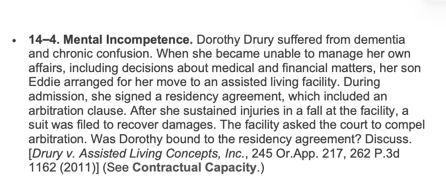 14-4. Mental Incompetence. Dorothy Drury suffered | Chegg.com