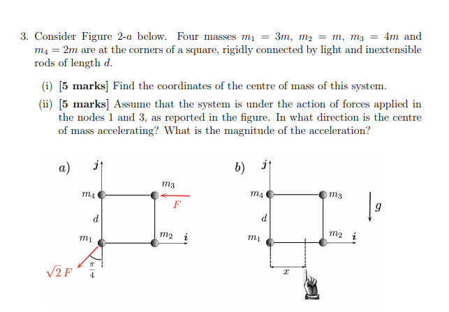 Solved Consider Figure 2-a Below. Four Masses | Chegg.com