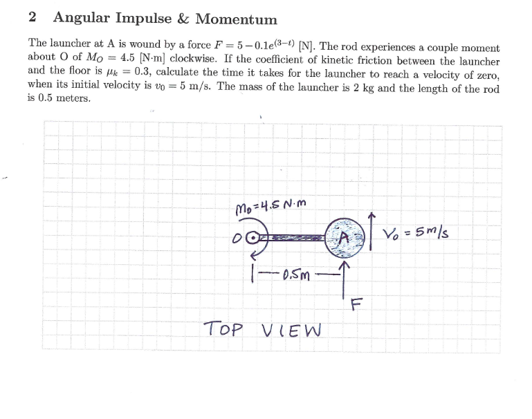 Solved 2 Angular Impulse & Momentum The launcher at A is | Chegg.com