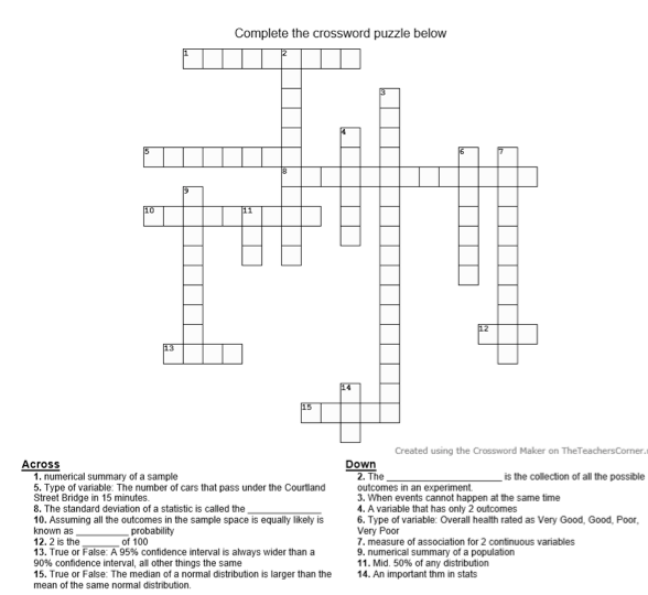 Complete the crossword puzzle below Across 1. | Chegg.com