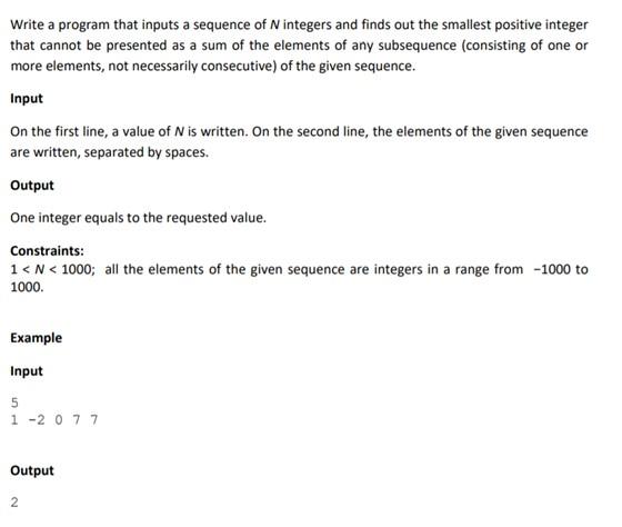 Solved Write a program that inputs a sequence of N integers | Chegg.com