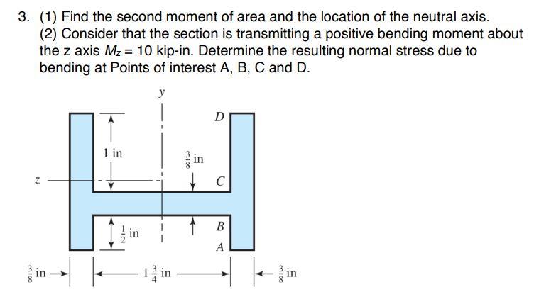 Solved 3. (1) Find the second moment of area and the | Chegg.com
