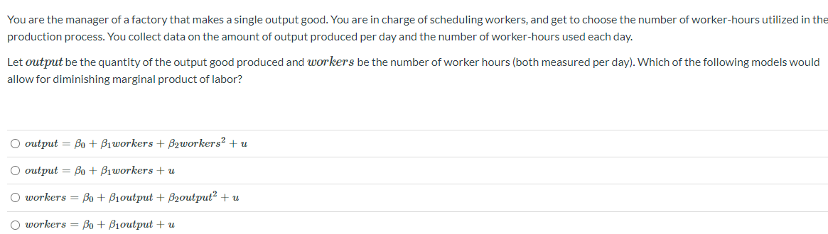 Solved You are the manager of a factory that makes a single | Chegg.com