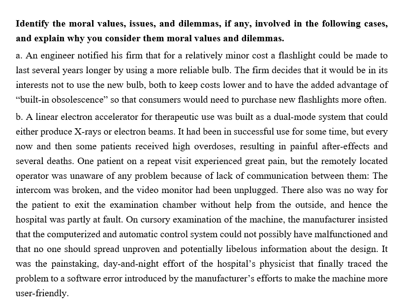 a-identify-the-moral-values-issues-and-dilemmas-if-chegg