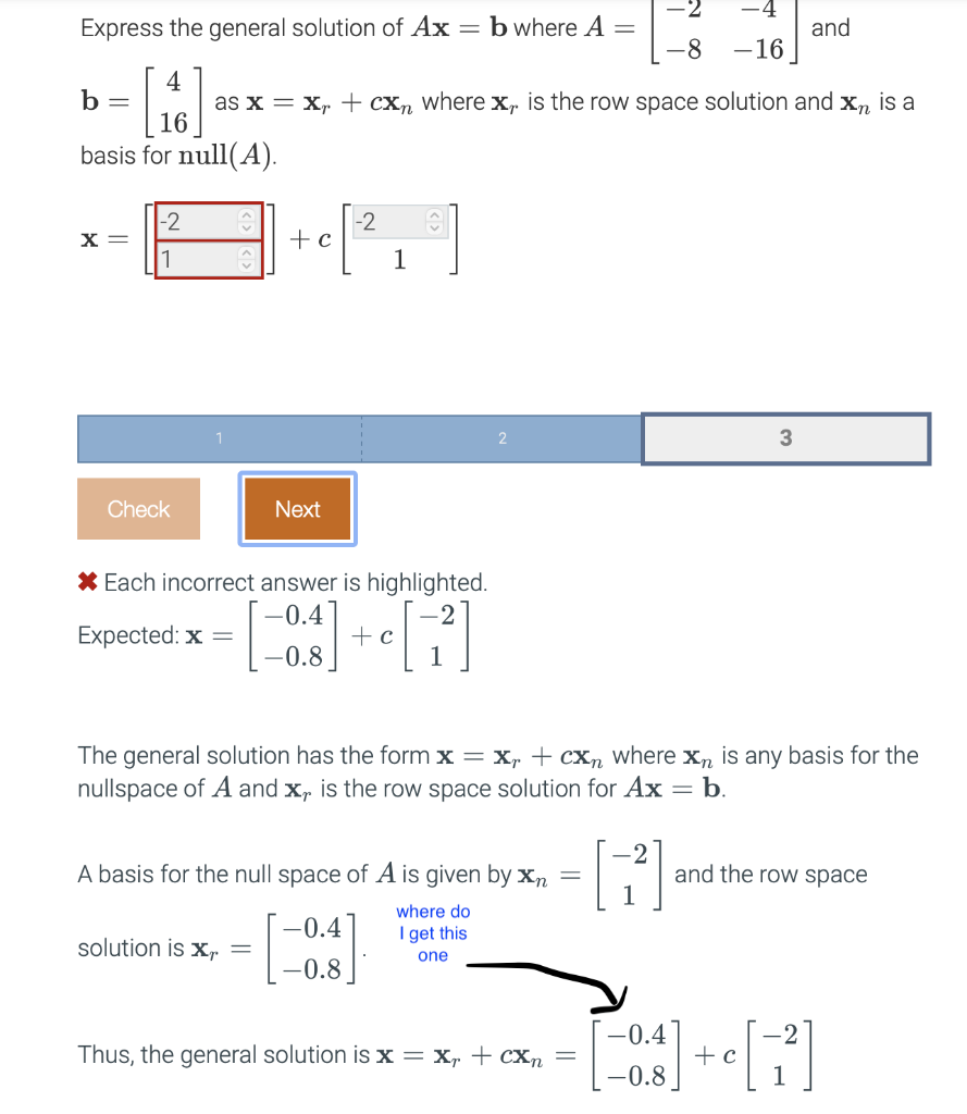 Solved Express the general solution of Ax b where A and Chegg