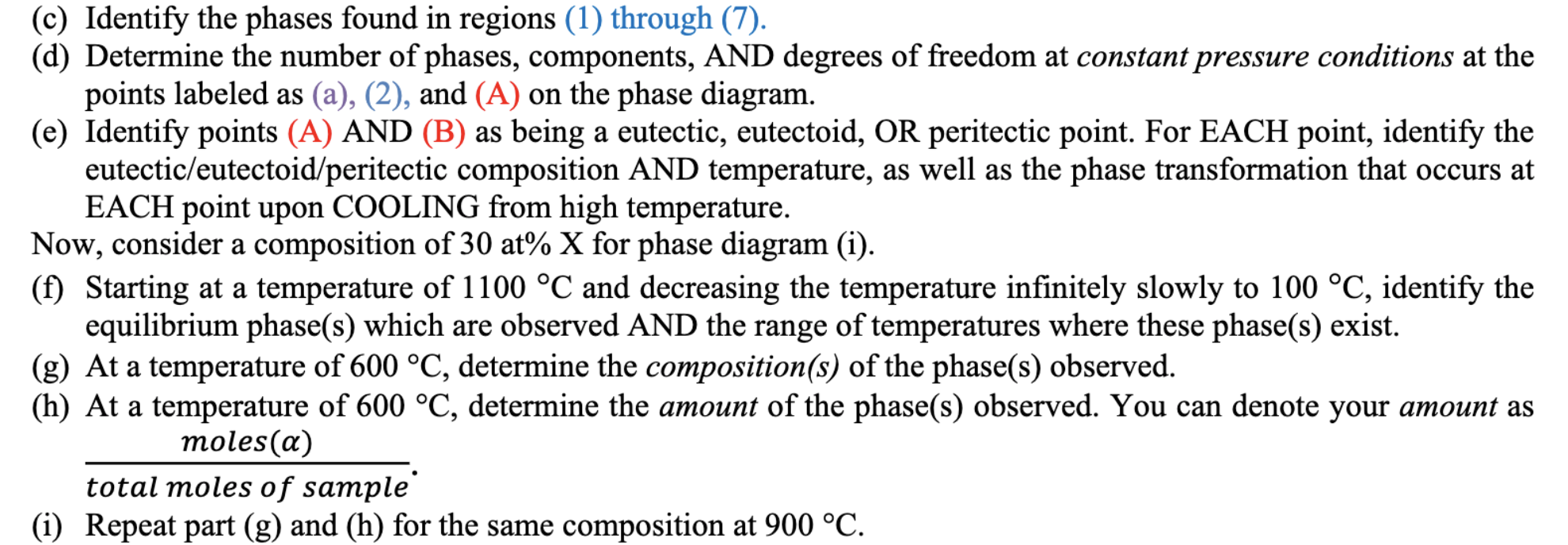 (c) Identify The Phases Found In Regions (1) Through | Chegg.com