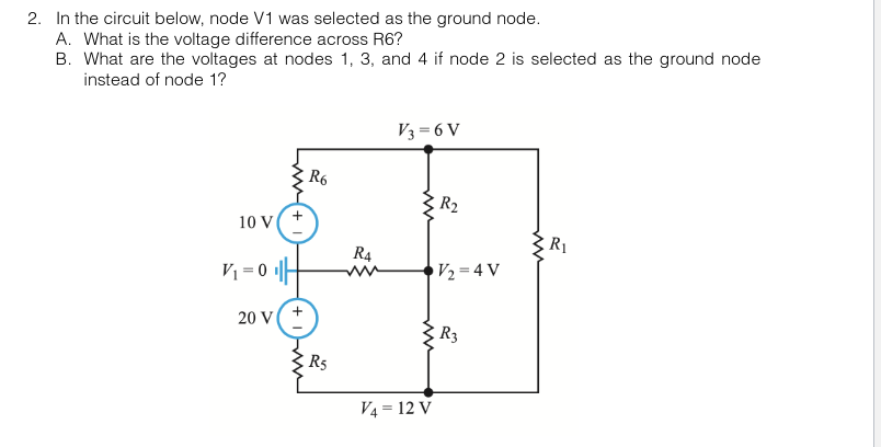 Solved 2. In the circuit below, node V1 was selected as the | Chegg.com