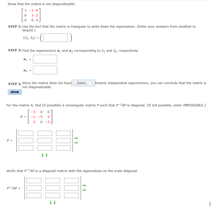 Solved Show that the matrix is not diagonalizable. [3-14 0 | Chegg.com