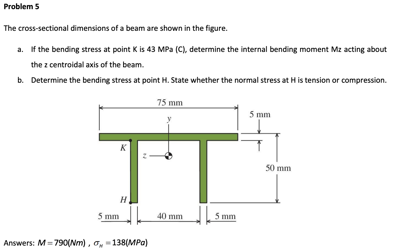 Solved Problem 5 The crosssectional dimensions of a beam