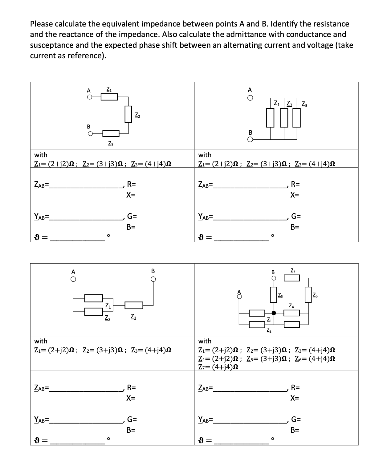 Solved Please calculate the equivalent impedance between | Chegg.com