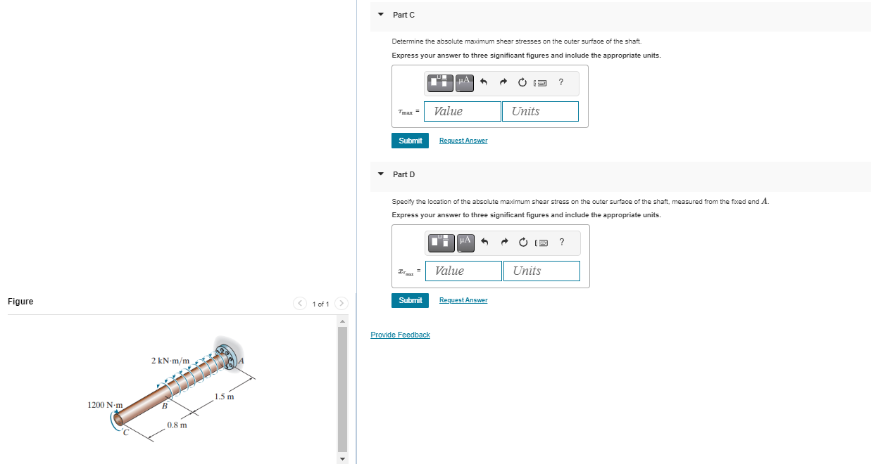 Solved The 68-mm-diameter solid shaft is subjected to the | Chegg.com