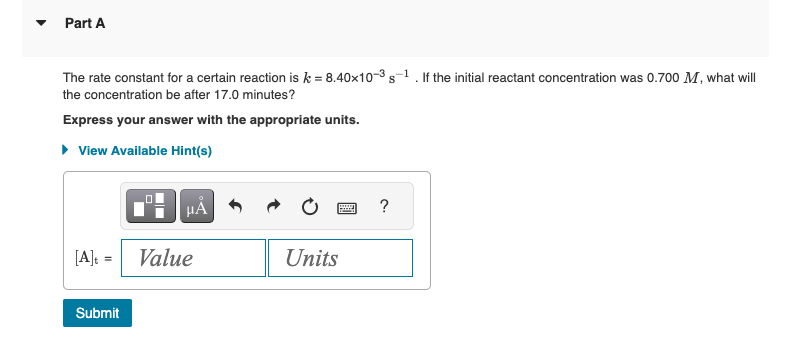 Solved The rate constant for a certain reaction is | Chegg.com