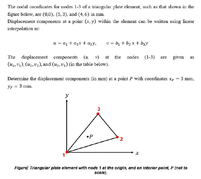 Solved The nodal coordinates for nodes 13 of a triangular