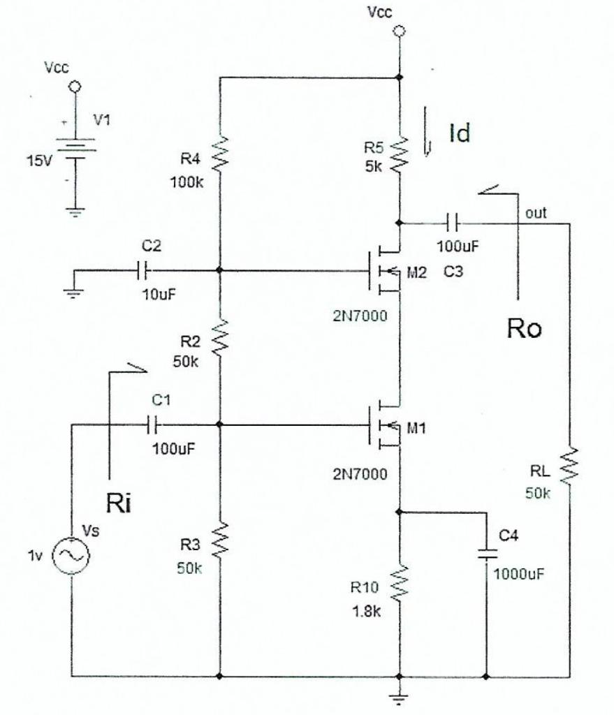 Solved The following image shows a MOFSET two-stage | Chegg.com