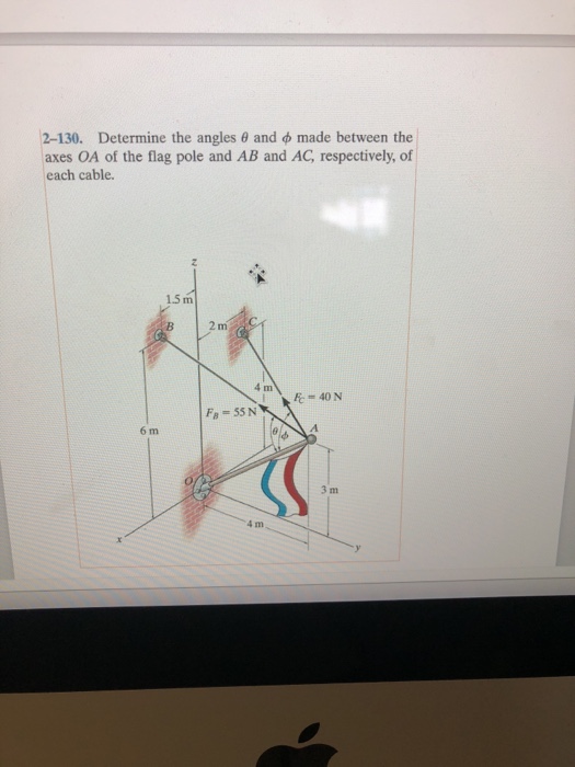 Solved 2-130. Determine the angles θ and φ made between the | Chegg.com