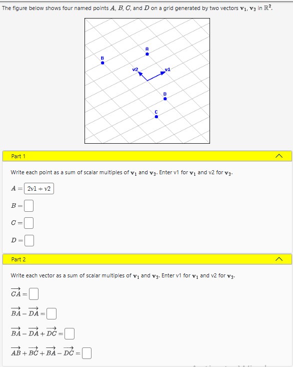 Solved by an EXPERT The figure below shows four named points A,B,C ...