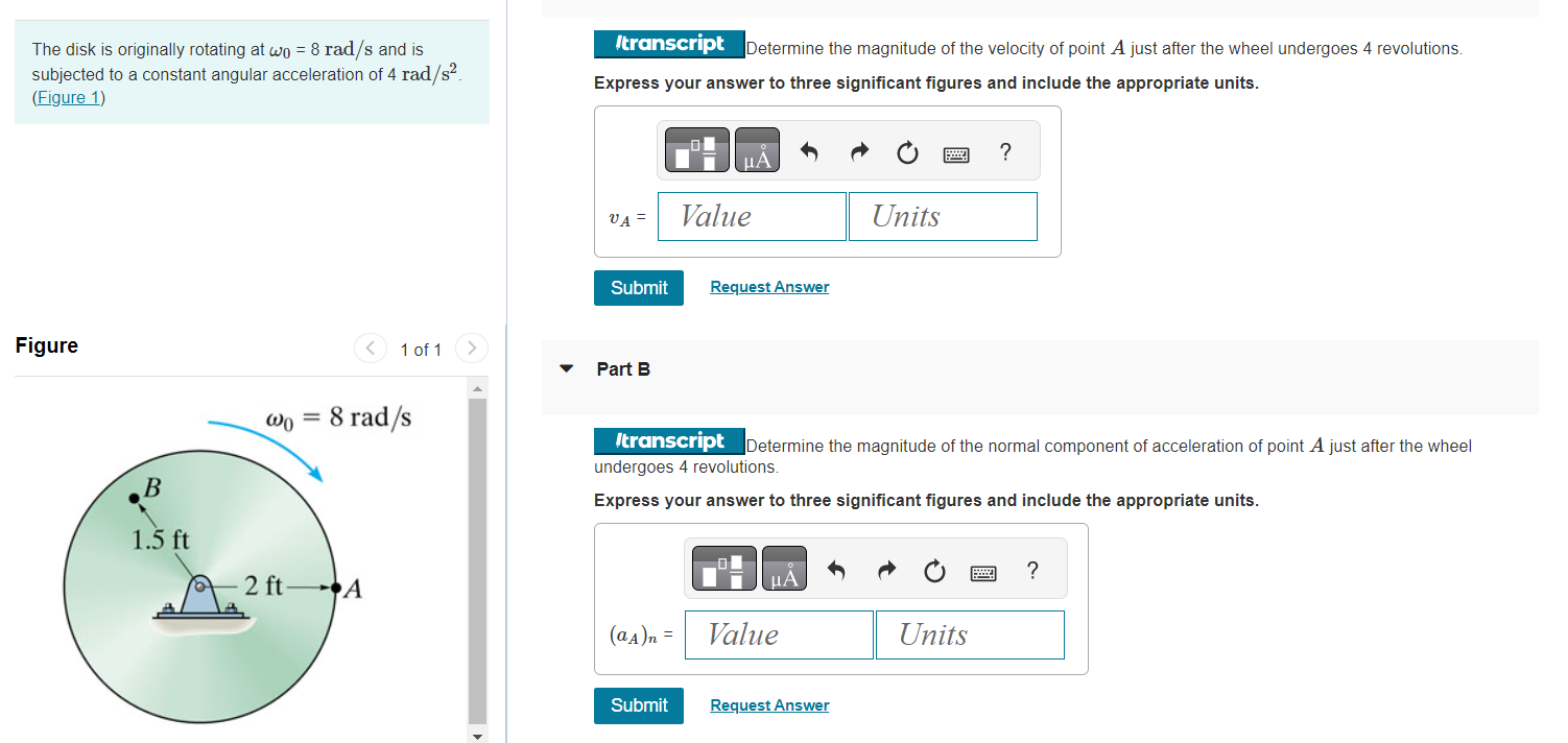 Solved The disk is originally rotating at ω0=8rad/s and is | Chegg.com