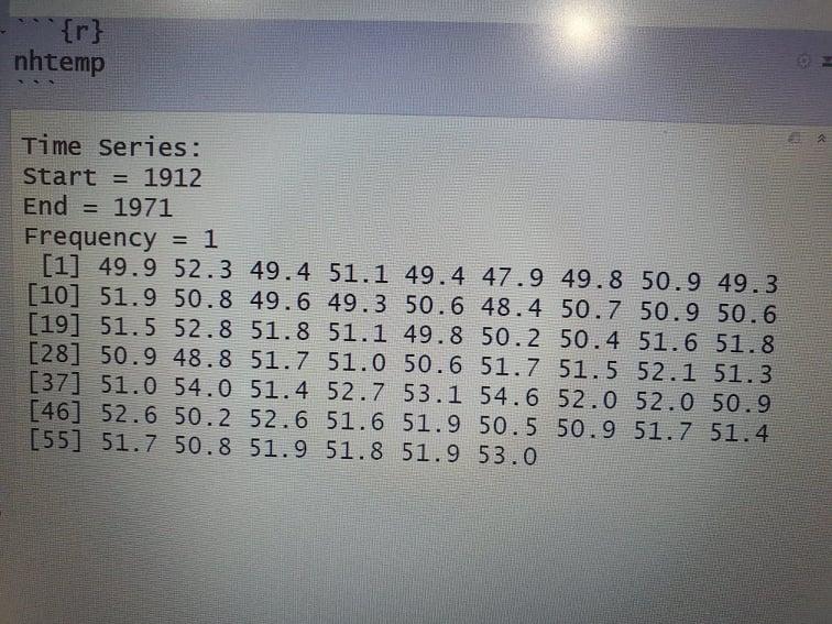 Consider the New Haven yearly temperature data in the