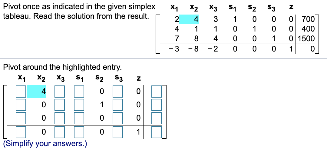 solved-pivot-once-as-indicated-in-the-given-simplex-tableau-chegg