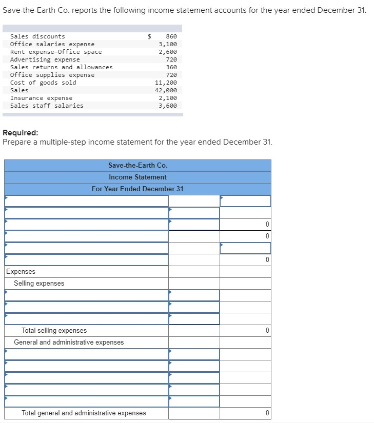 Solved Save-the-Earth Co. reports the following income | Chegg.com