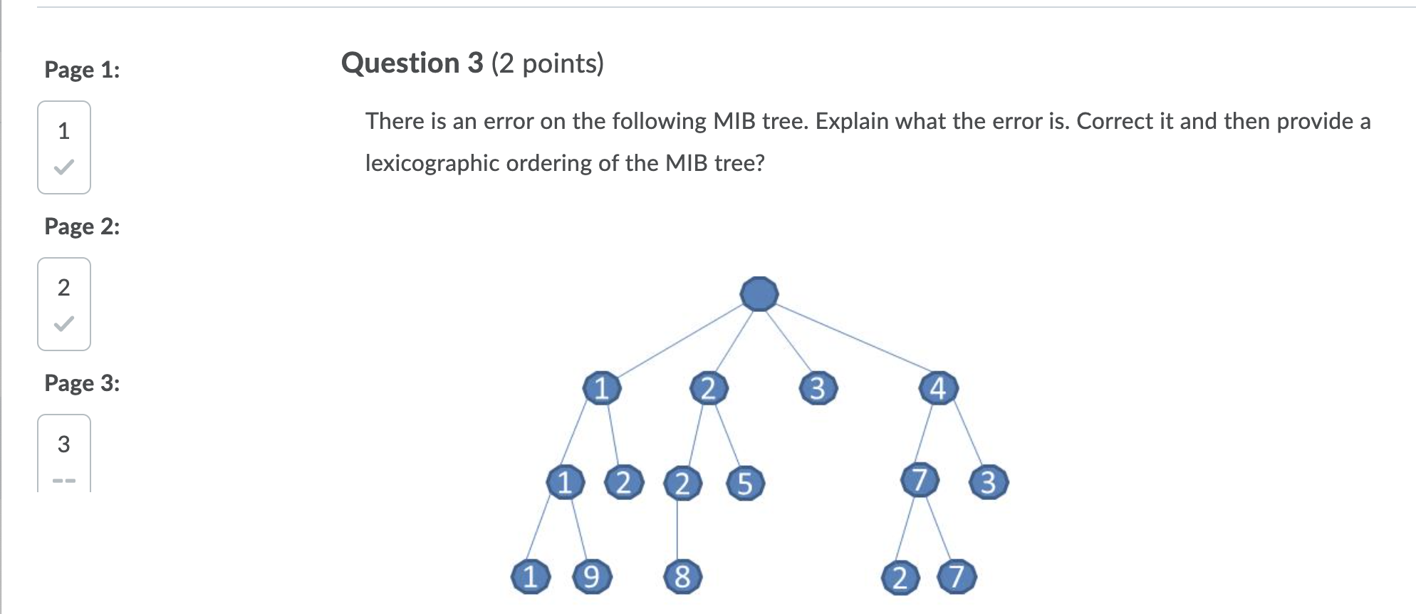 Solved Page 1: Question 3 (2 points) 1 There is an error on | Chegg.com