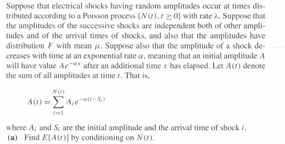 Solved Suppose that electrical shocks having random | Chegg.com