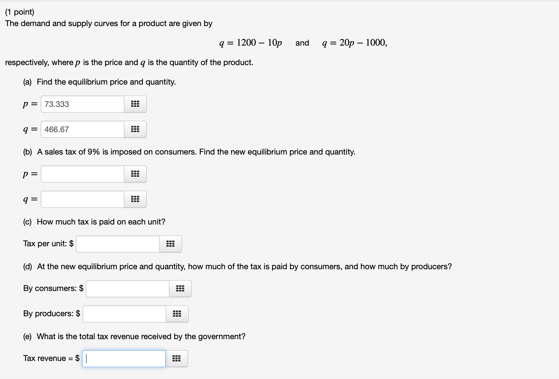 solved-1-point-the-demand-and-supply-curves-for-a-product-chegg