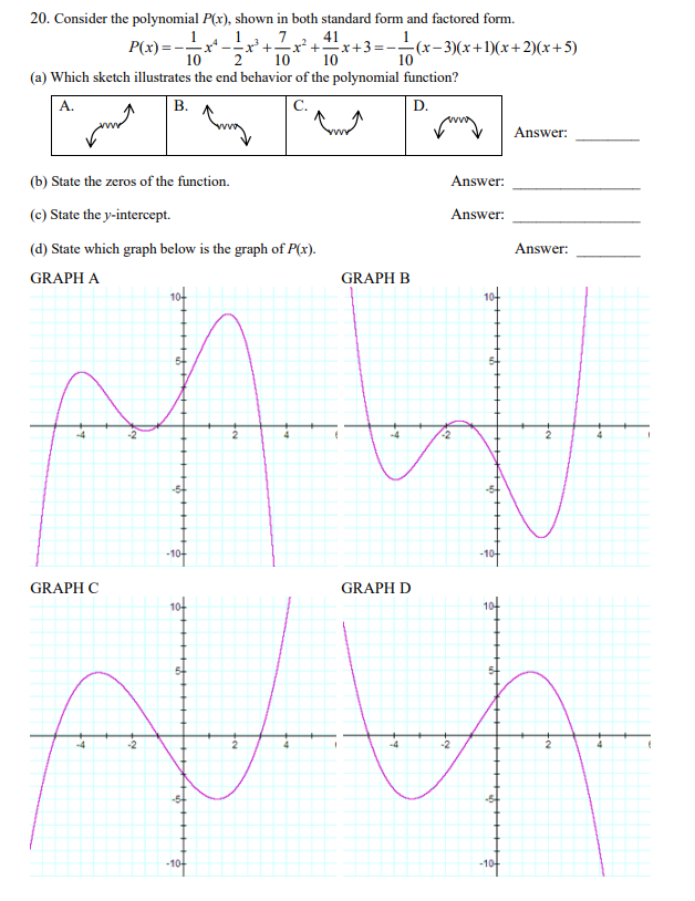 Solved 20 Consider The Polynomial P X Shown In Both St Chegg Com