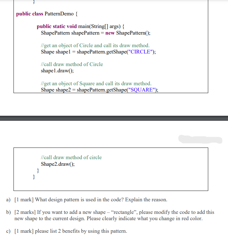 Solved 2. Please read the follow code and finish the | Chegg.com