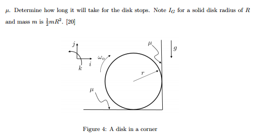 Solved 5. As shown in the Figure 4, a uniform disk of mass m | Chegg.com