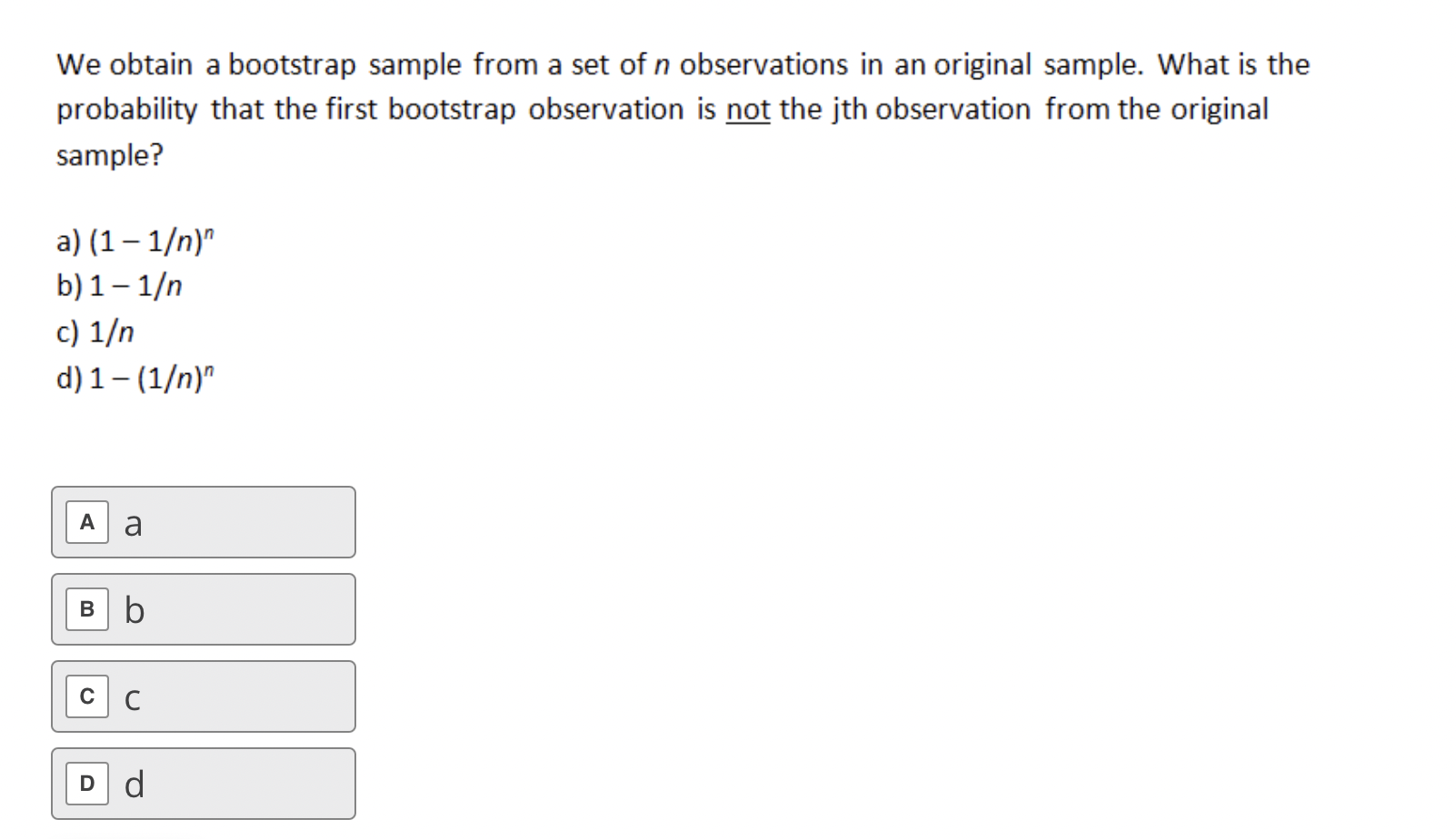 Solved We Obtain A Bootstrap Sample From A Set Of N | Chegg.com