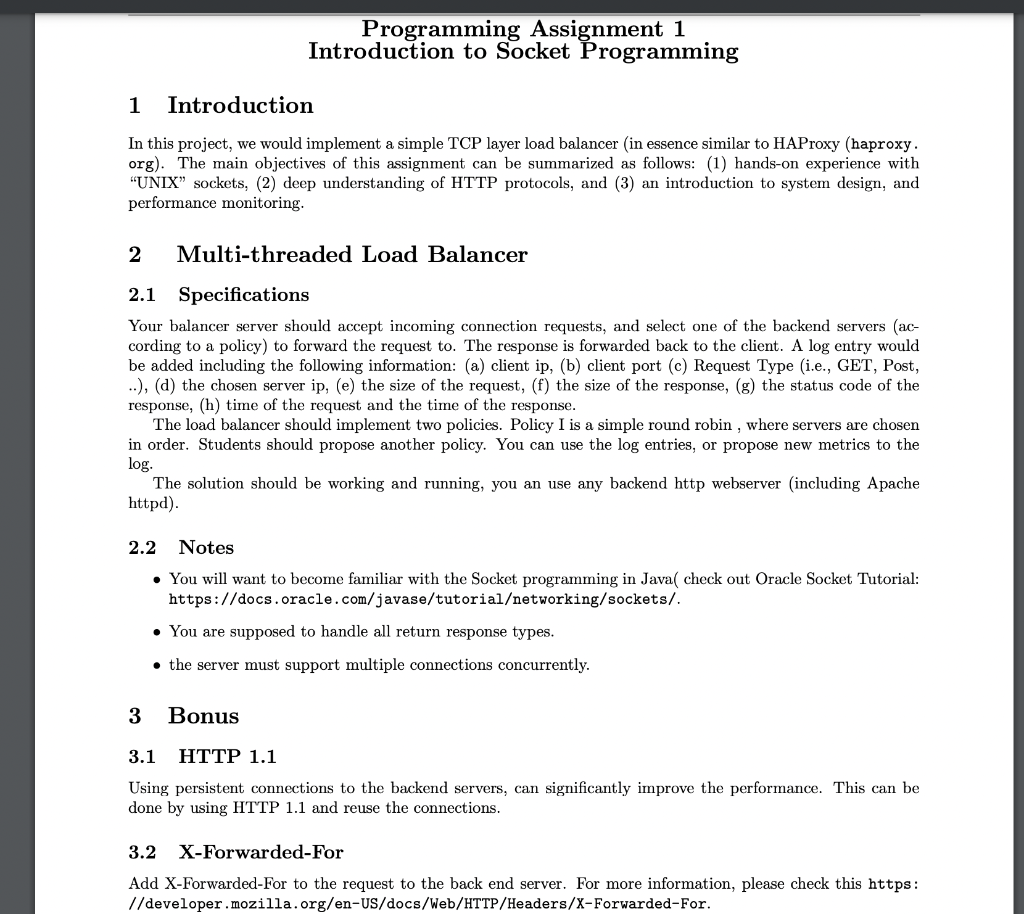 socket programming assignment 1 web server