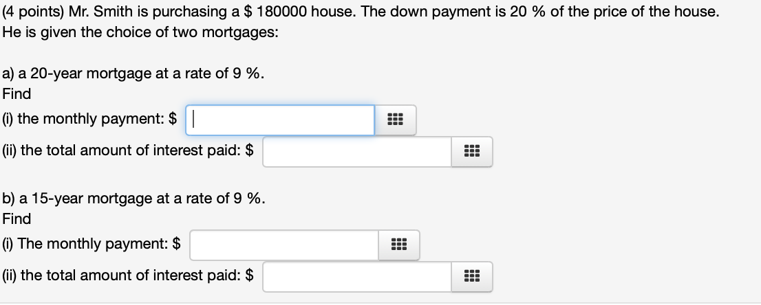 how much down payment for 180k house