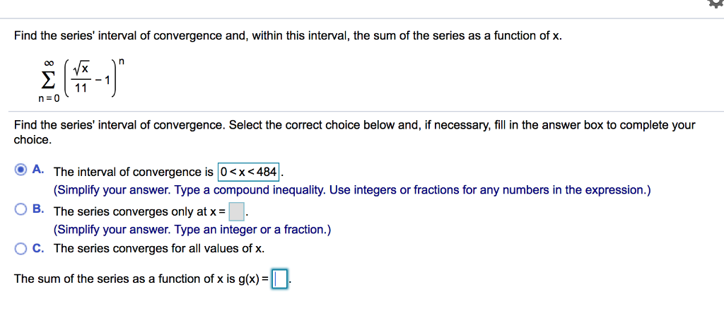 Solved Find The Series' Interval Of Convergence And, Within | Chegg.com