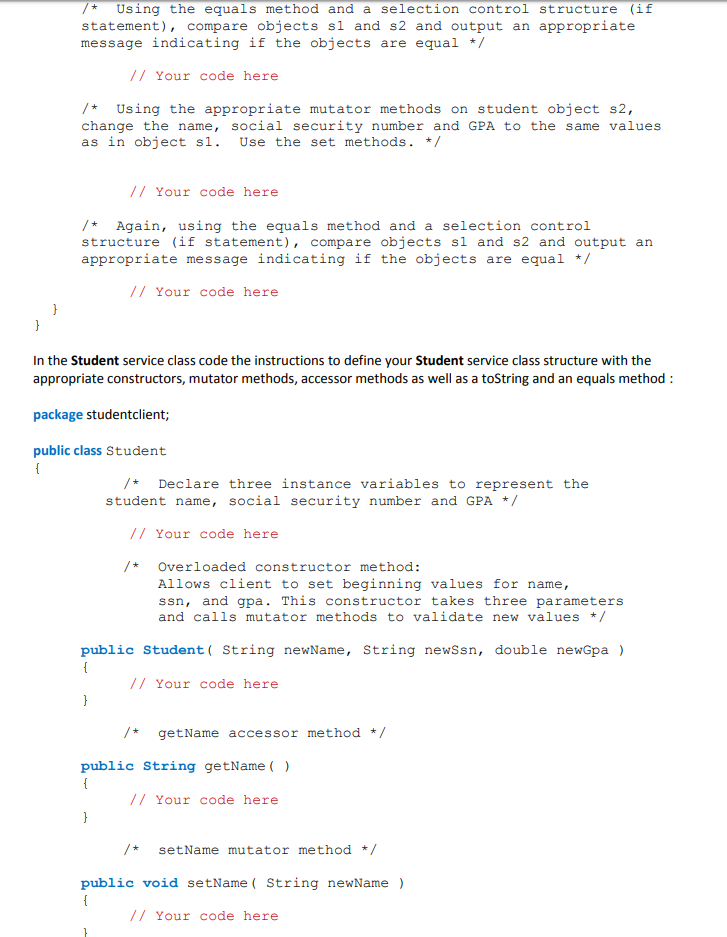 Java Service Class Solved // Client application class and service class Create | Chegg.com
