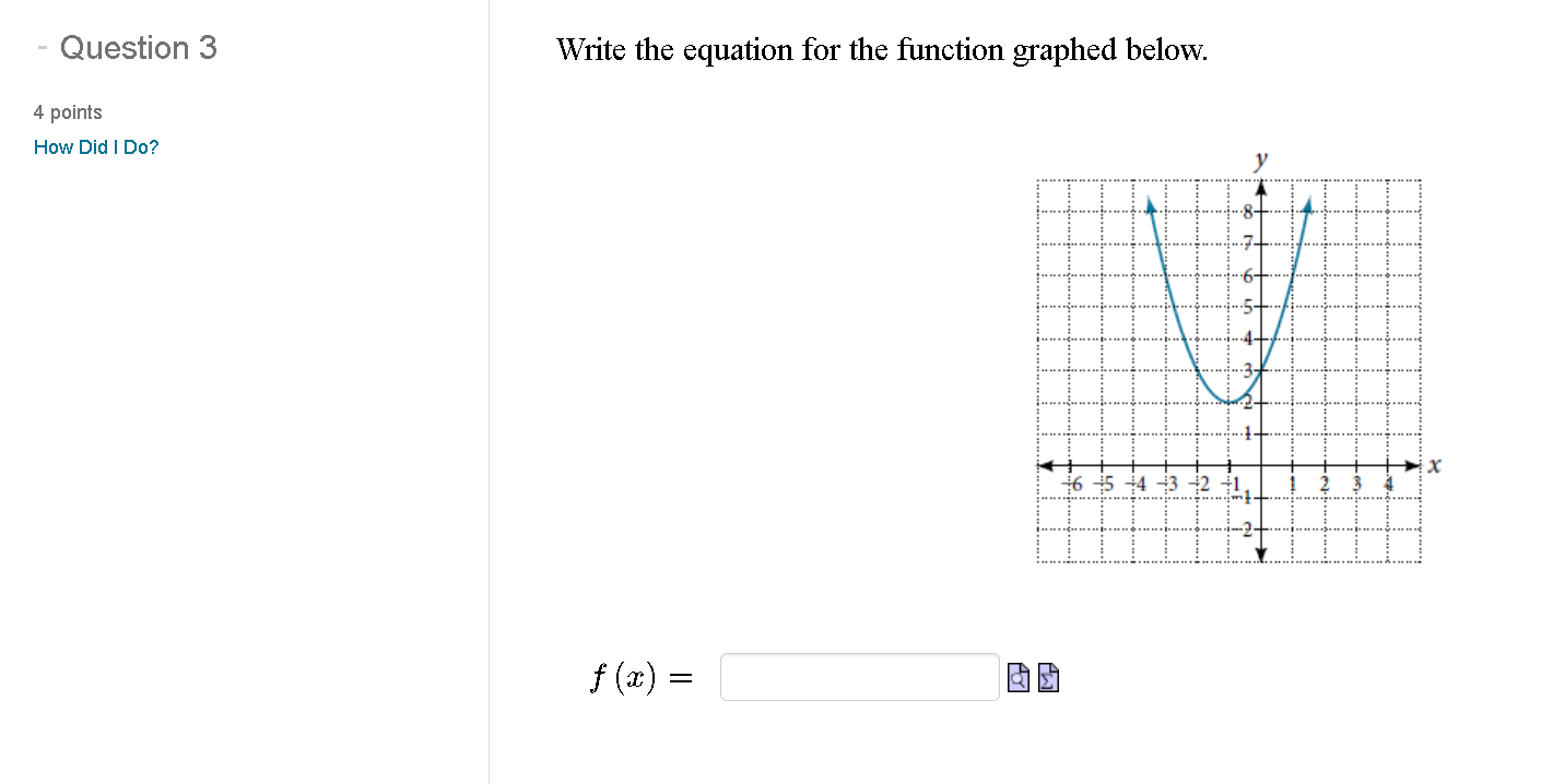 Solved Write The Equation For The Function Graphed Below