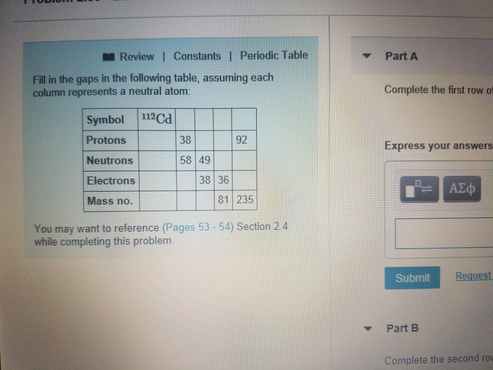 Solved Review Constants Periodic Table Part A Fill in Chegg