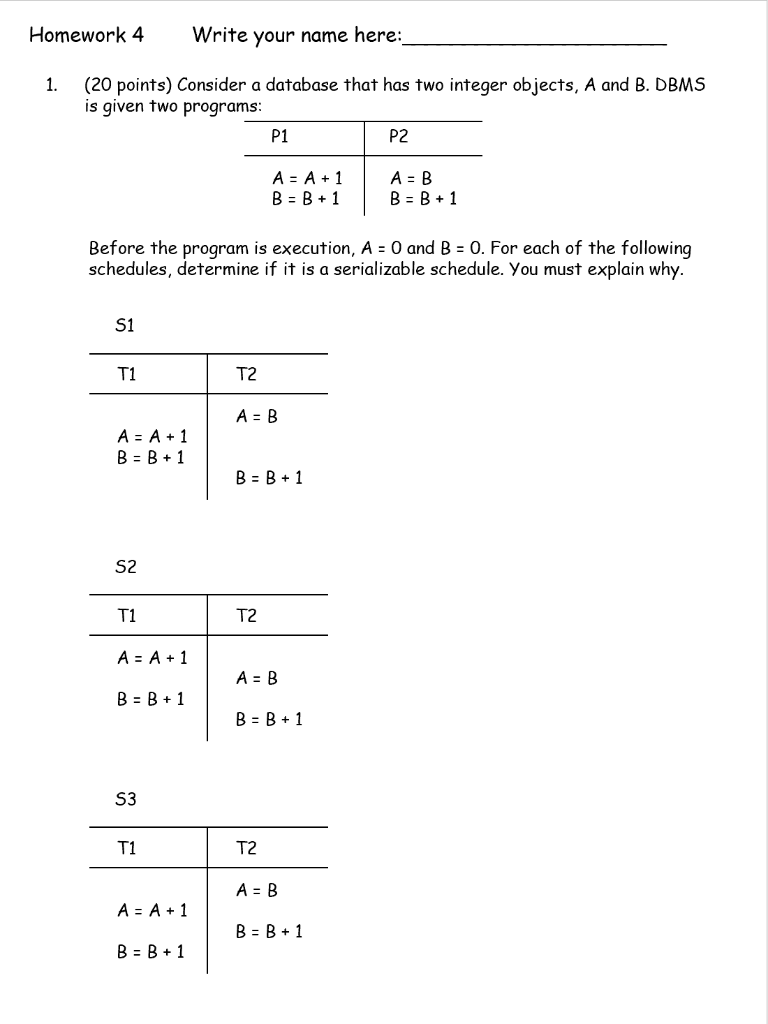 Solved Homework 4 Write Your Name Here: 1. (20 Points) | Chegg.com