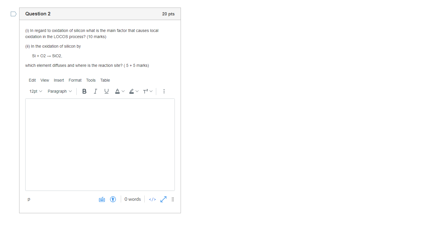 Solved (i) In regard to oxidation of silicon what is the | Chegg.com