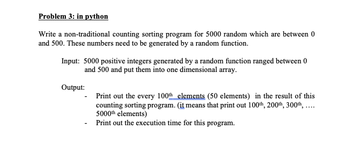 Solved Problem 3: in python Write a non-traditional counting | Chegg.com