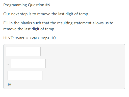 Solved Programming Question \#6 Our next step is to remove | Chegg.com